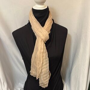 Brooks Brothers Light Beige Sheer Crinkle Scarf